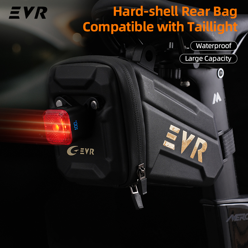 Mountain Biking Fanny Pack - EVR Fahrrad-Hecktasche 1,25L Wasserdichte Satteltasche mit