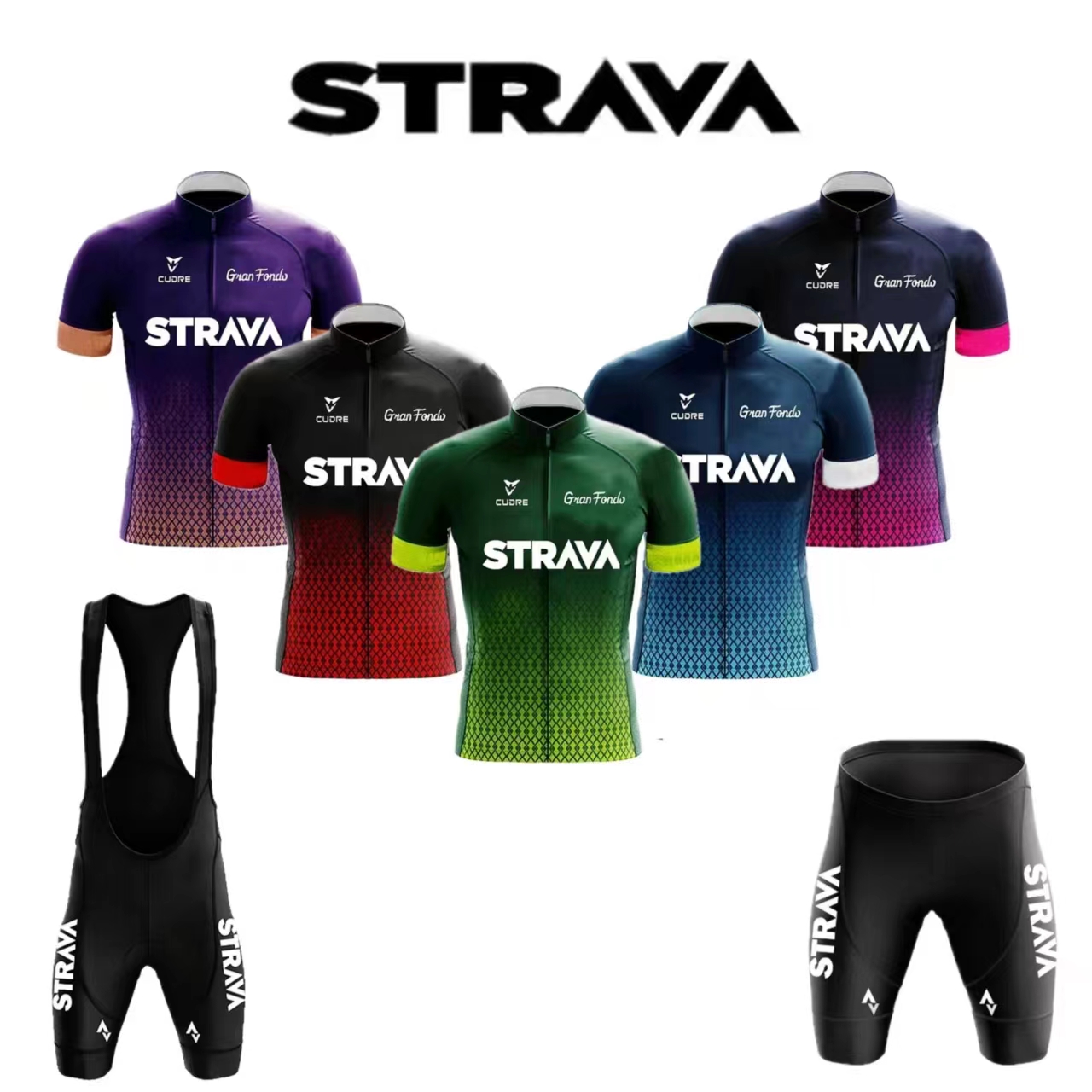 Mountain Biking Overalls - Strava Jersey Set Herren Träger hose
