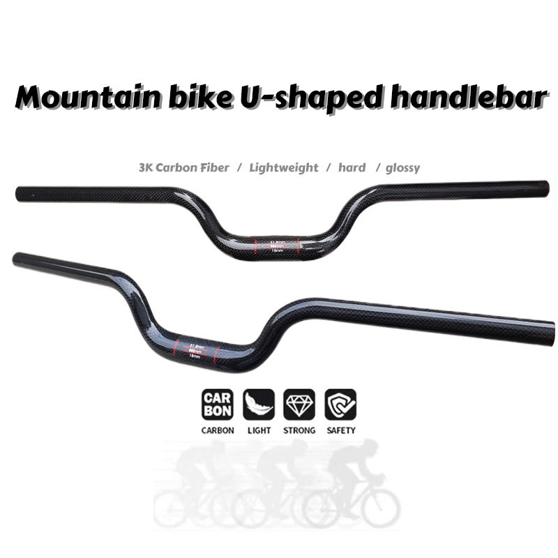 Mountain Biking Experience - 3K Carbonfaser-Mountainbike-Lenker 600-760mm Schwalbenschwanz 31,8mm Höhe