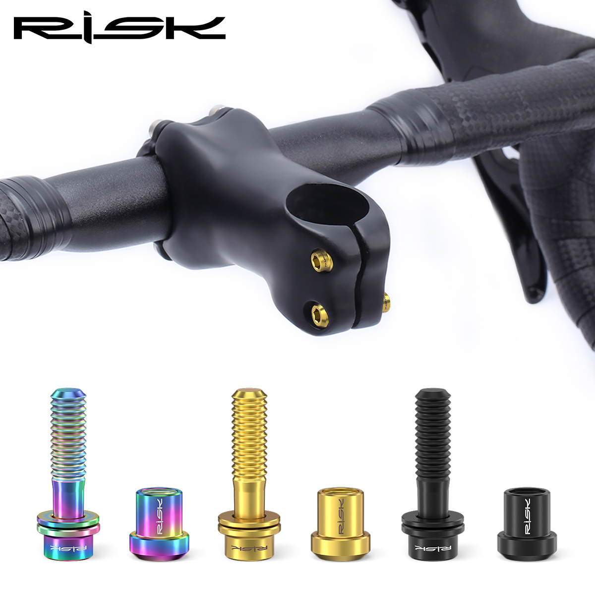 Mountain Biking Brands - 2 Paar RISK MTB Rennrad Carbon-Vorbau-Schrauben