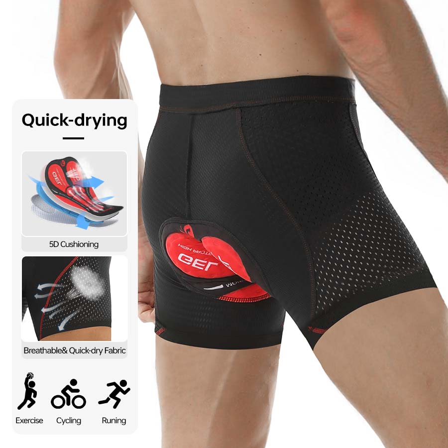 Mountain Biking Overalls - X-TIGER Herren Radunterwäsche Shorts 5D Kissen