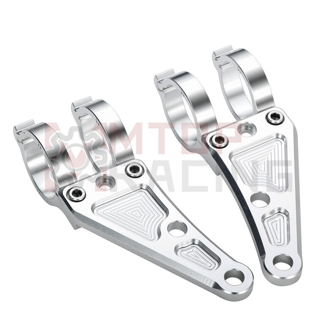 Mountain Biking Denver - CNC Motorrad Scheinwerfer Halterung Silber 30mm
